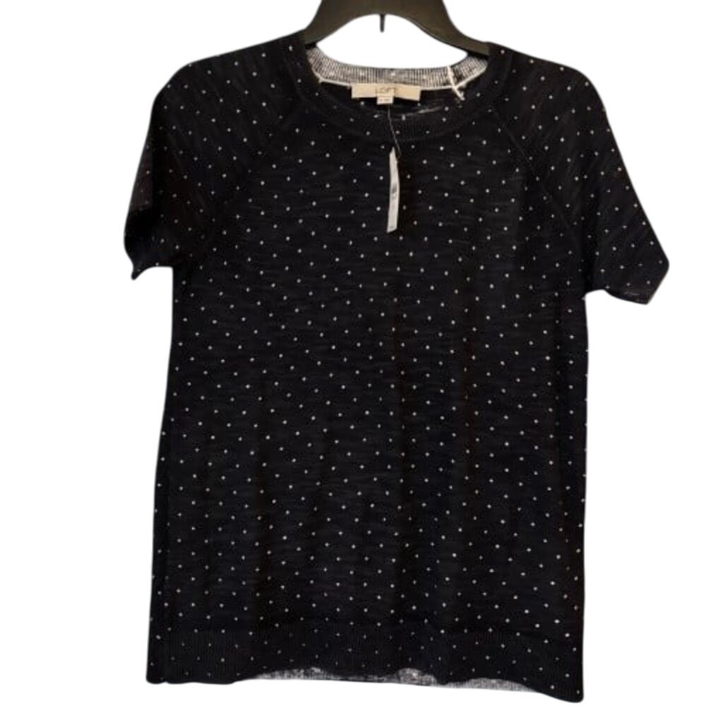 NWT Women's Ann Taylor Loft Polka Dot Top Blouse Ladies Sz XS